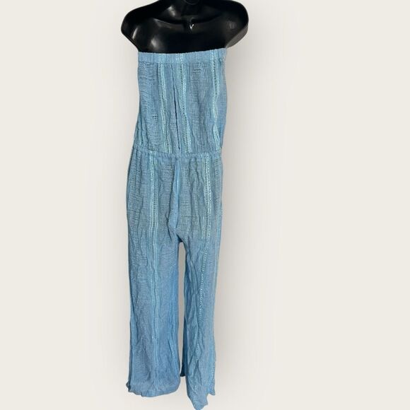 Blue strapless jumpsuit size M/L, NWOT - Picture 5 of 8